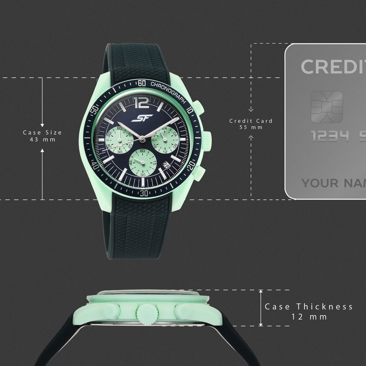 SF Genesis Bold Chronograph Watch for Men with Blue Strap 4
