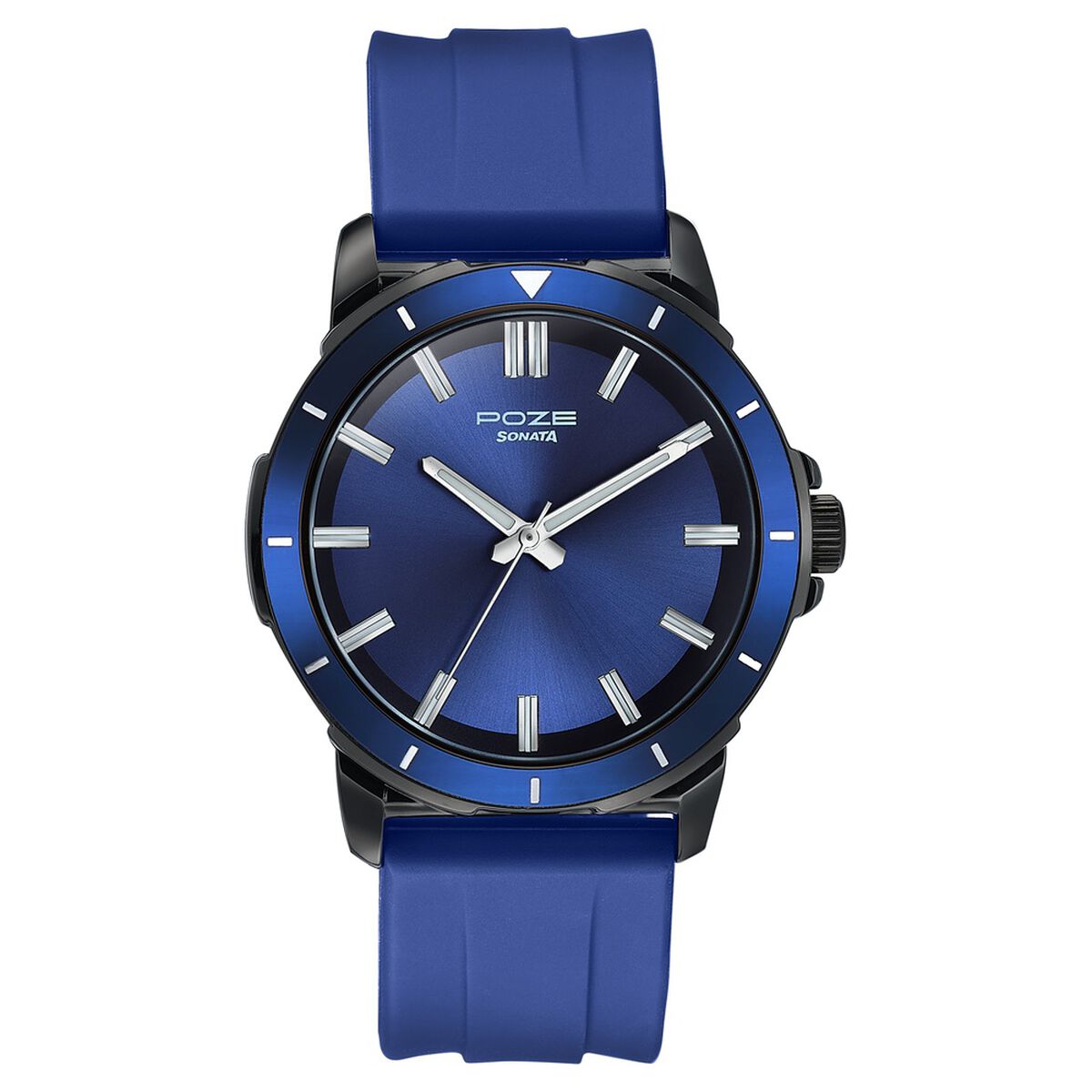 Sonata Poze Quartz Analog Blue Dial Blue Silicone Strap Watch For Men 2