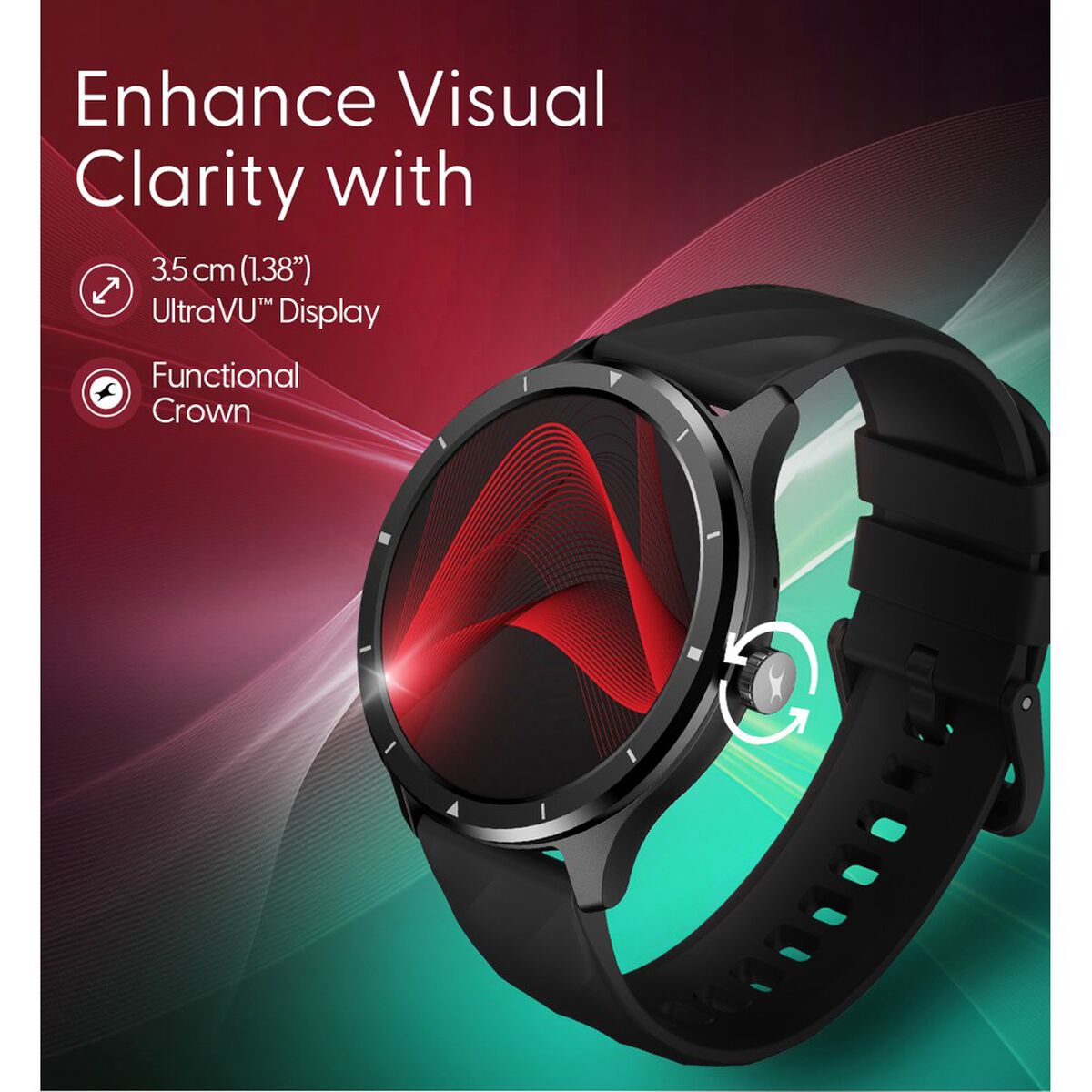 Fastrack Revoltt FR2 with 3.50 cm UltraVU Display, Advanced Blazing Fast UI, Working Crown, IP68 Smartwatch 2