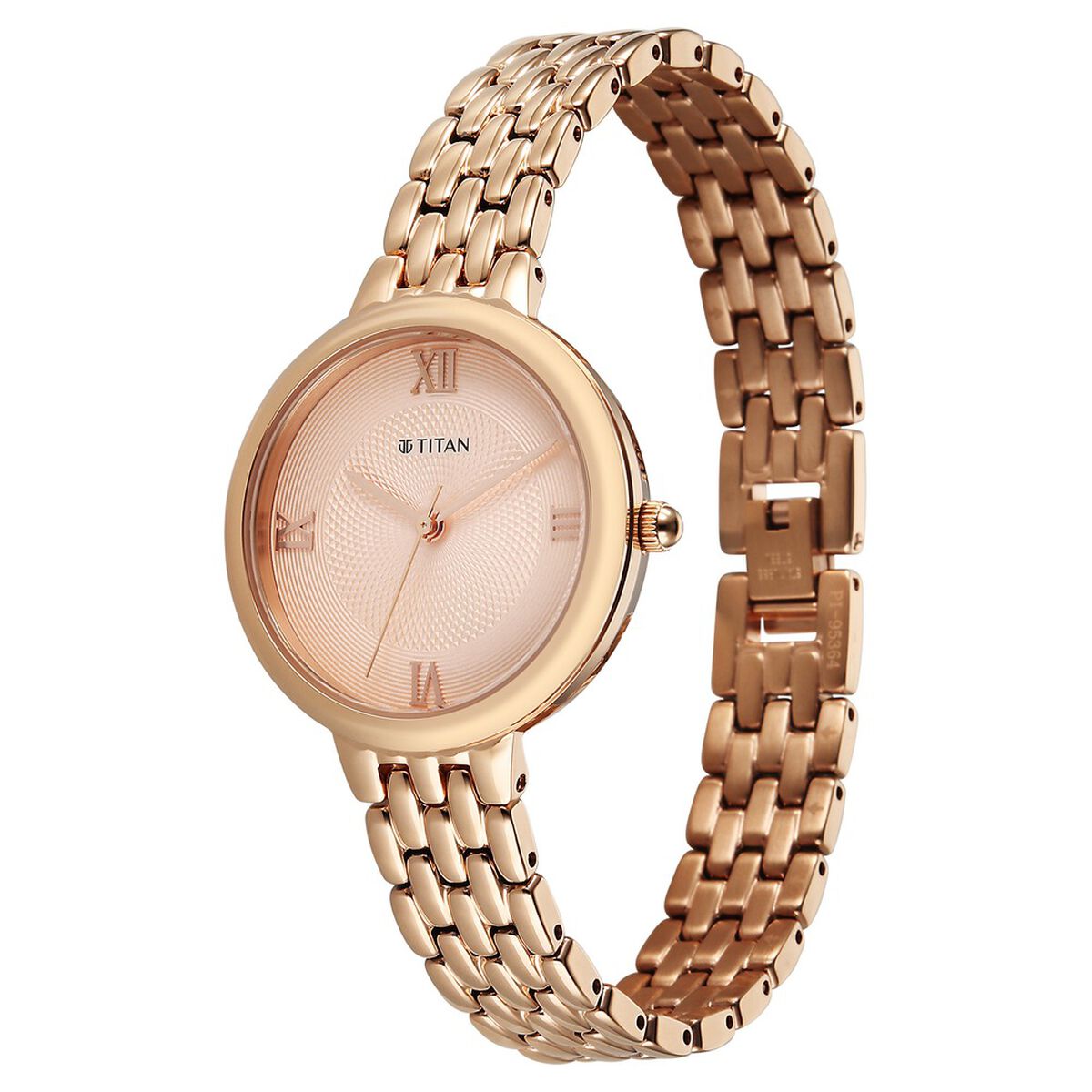 Titan Eminence Quartz Analog Pink Dial Rose Gold Strap Watch For Women 3