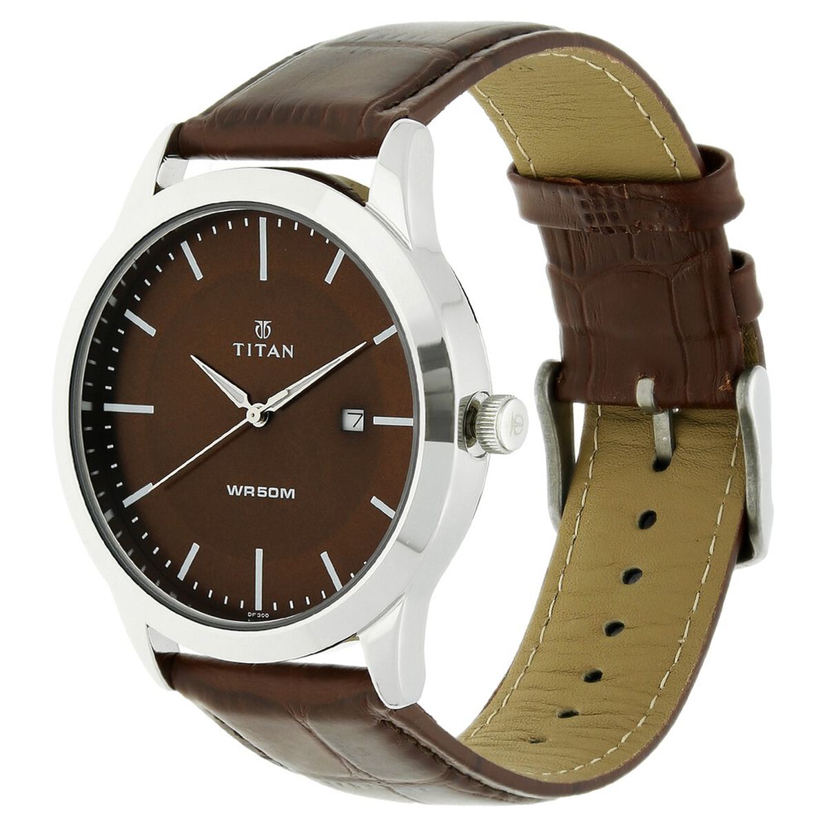 Titan Quartz Analog with Date Brown Dial Leather Strap Watch for Men 2