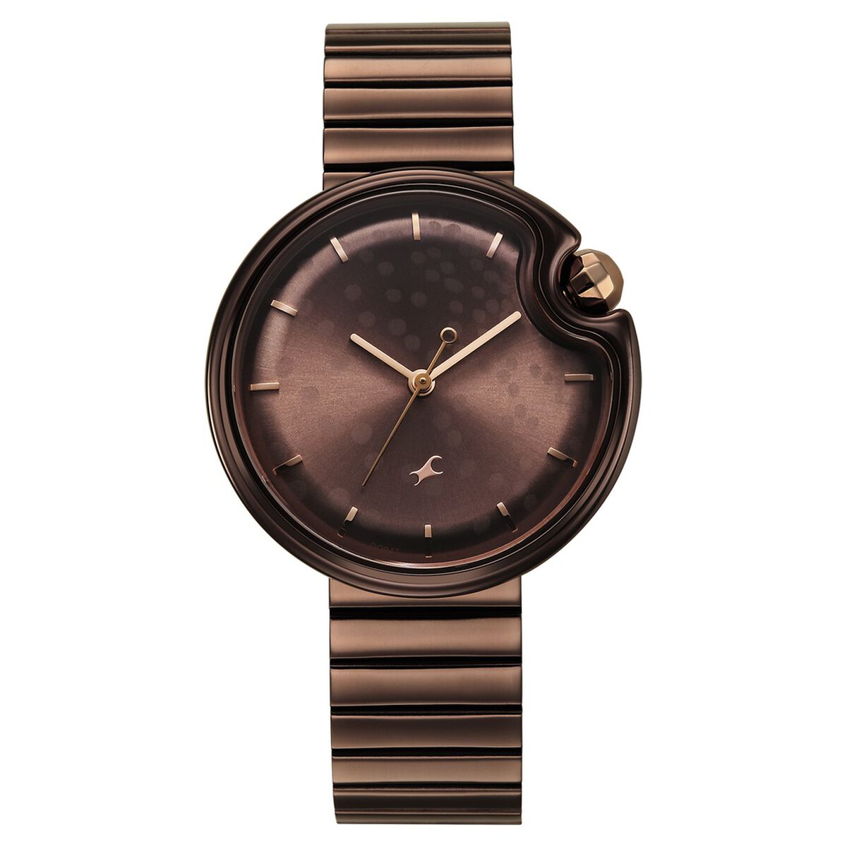 Fastrack Groove Analog with Brown Dial Brown Metal Strap Watch for Girls 2