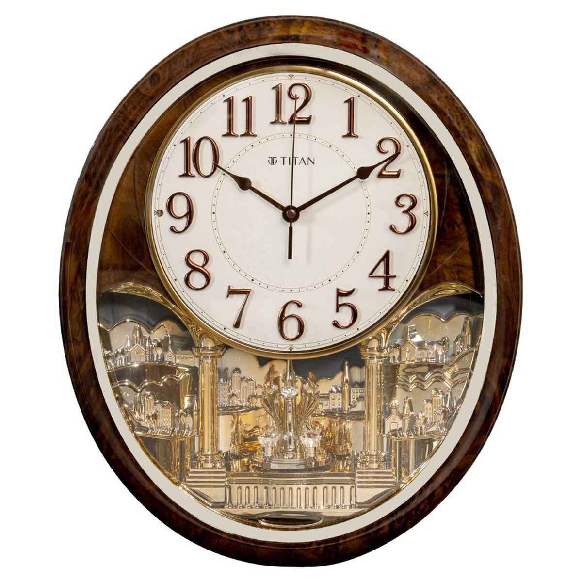 Titan Mantle - Decorative Rotating Pendulum Wall Clock With Chime 2