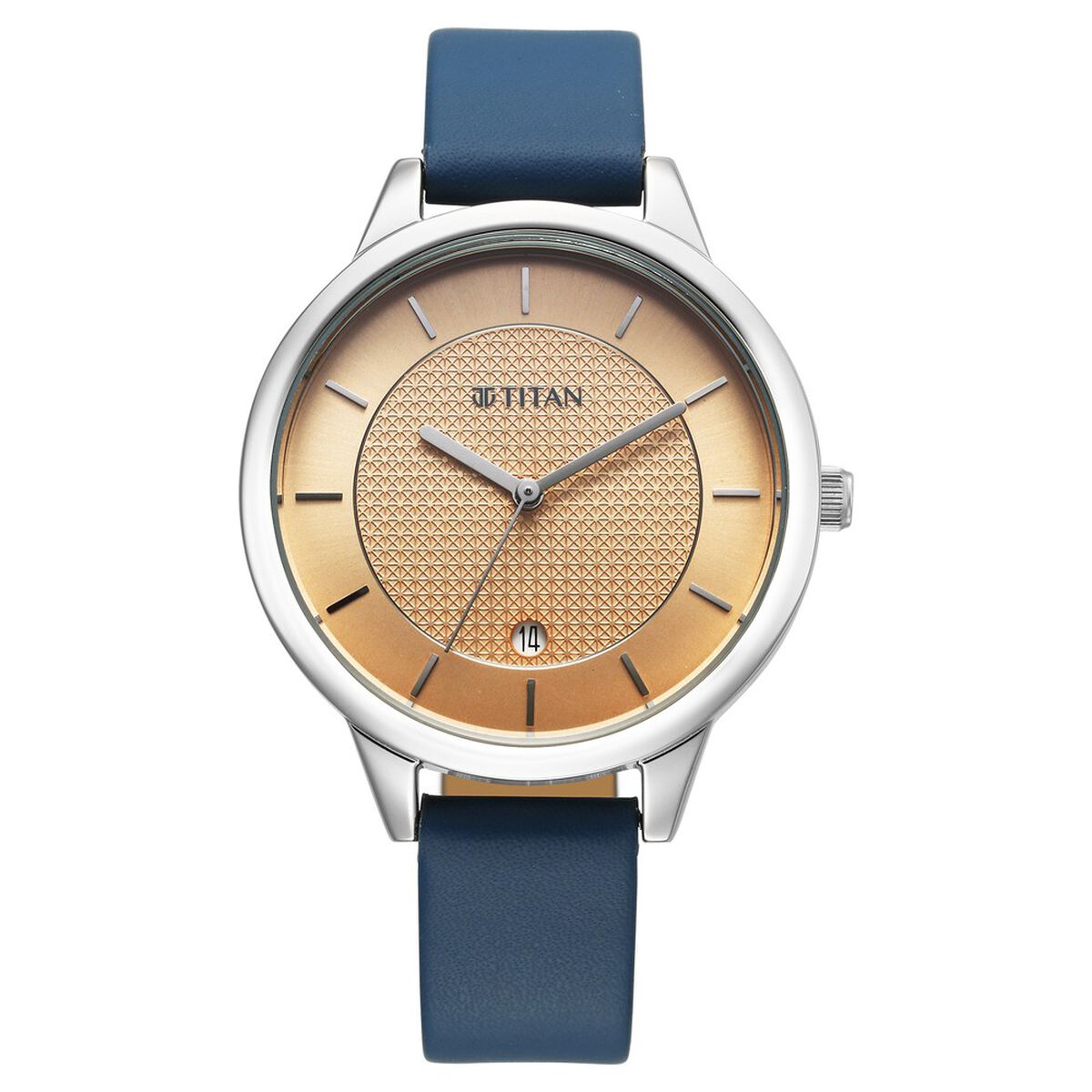 Titan Neo Workwear Quartz Analog Peach Dial Leather Strap Watch For Women 1