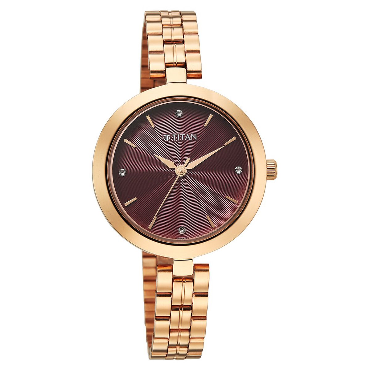 Titan Titan Karishma Quartz Analog Pink Dial Rose Gold Stainless Steel Strap Watch For Women 2