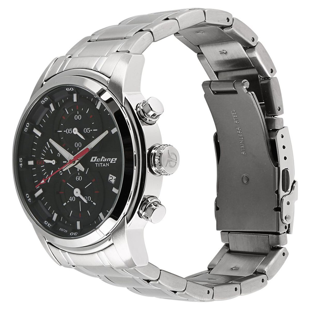 Titan Octane Chrono Black Dial Stainless Steel Strap watch for Men 2
