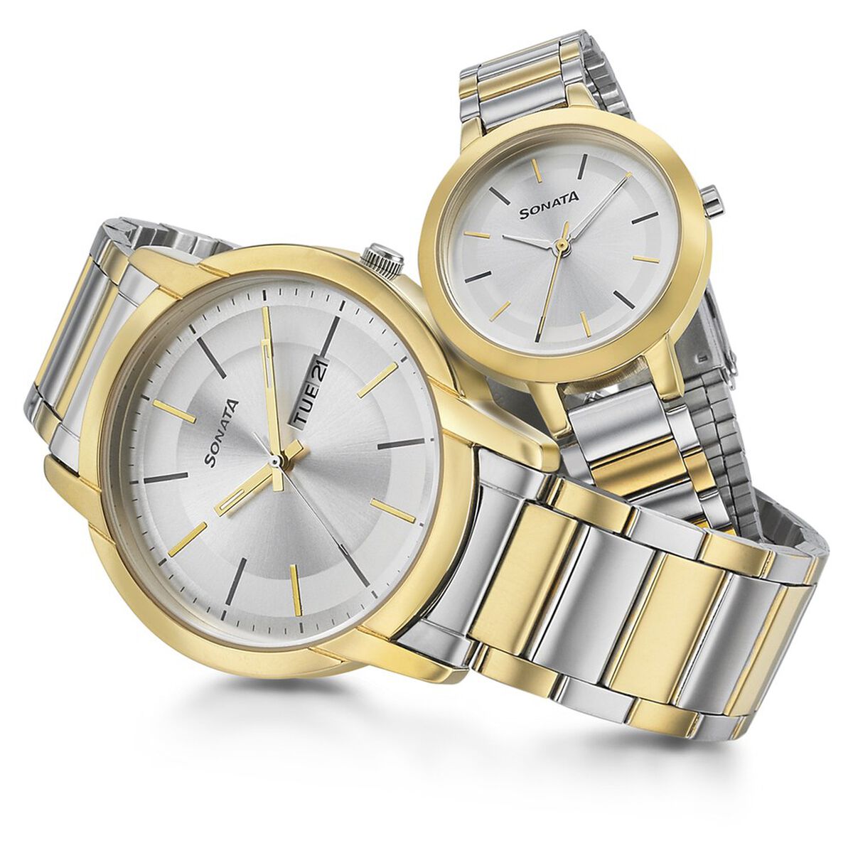 Sonata Quartz Analog Silver Dial Metal Strap Watch for Couple 5