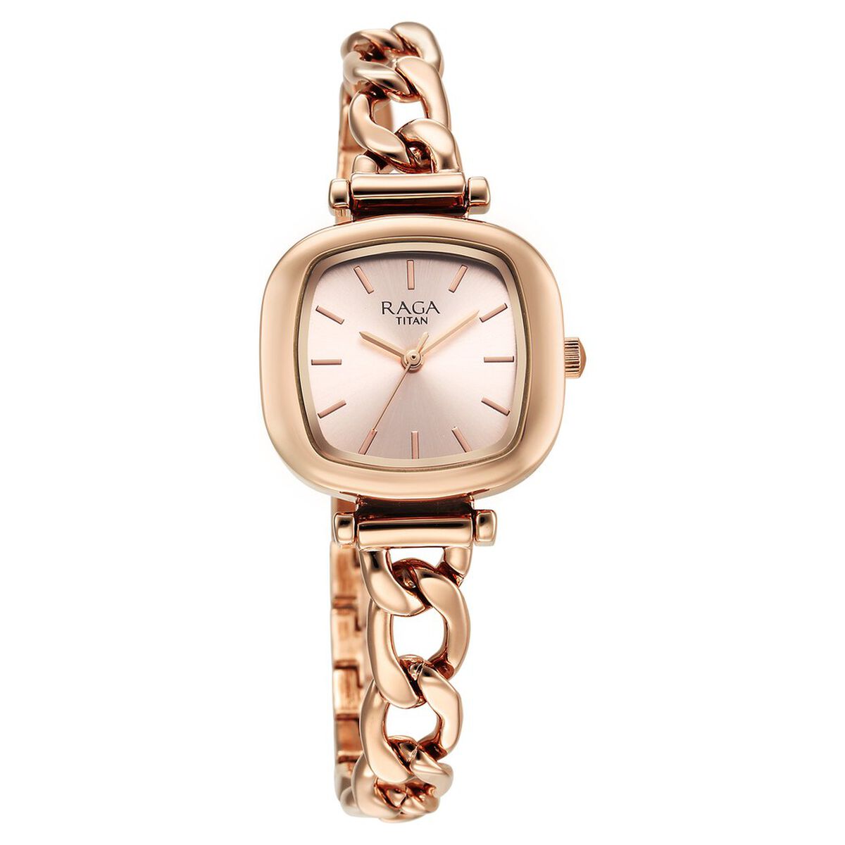 Titan Raga Showstopper Quartz Analog Rose Gold Dial Metal Strap Watch For Women 2