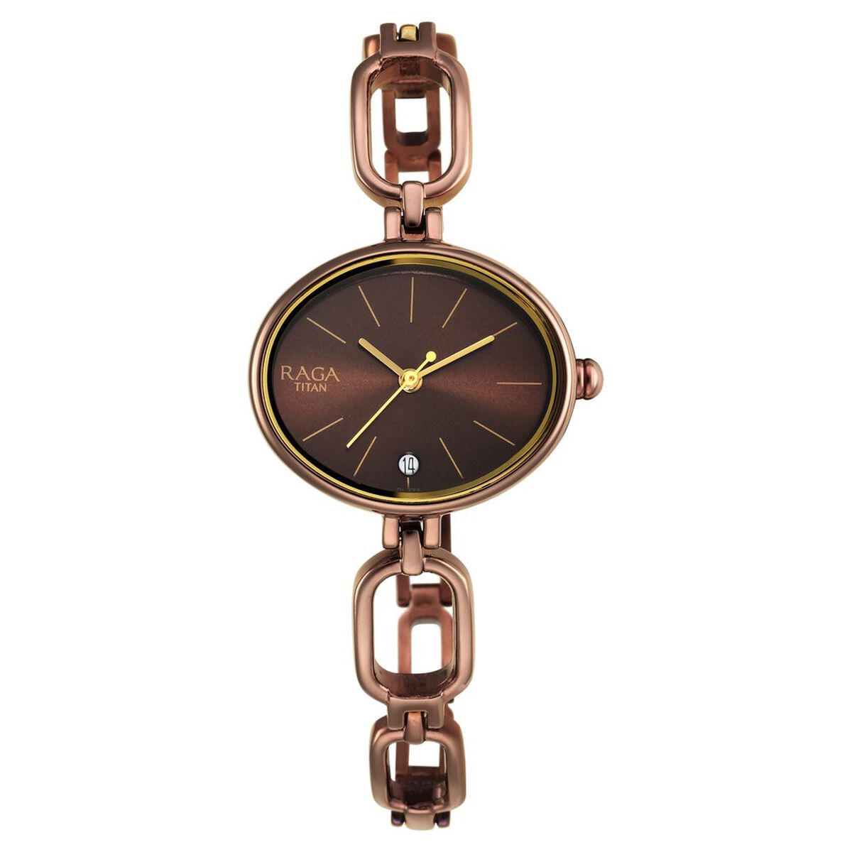 Titan Raga Viva Brown Dial Analog Metal Strap Watch for Women 2
