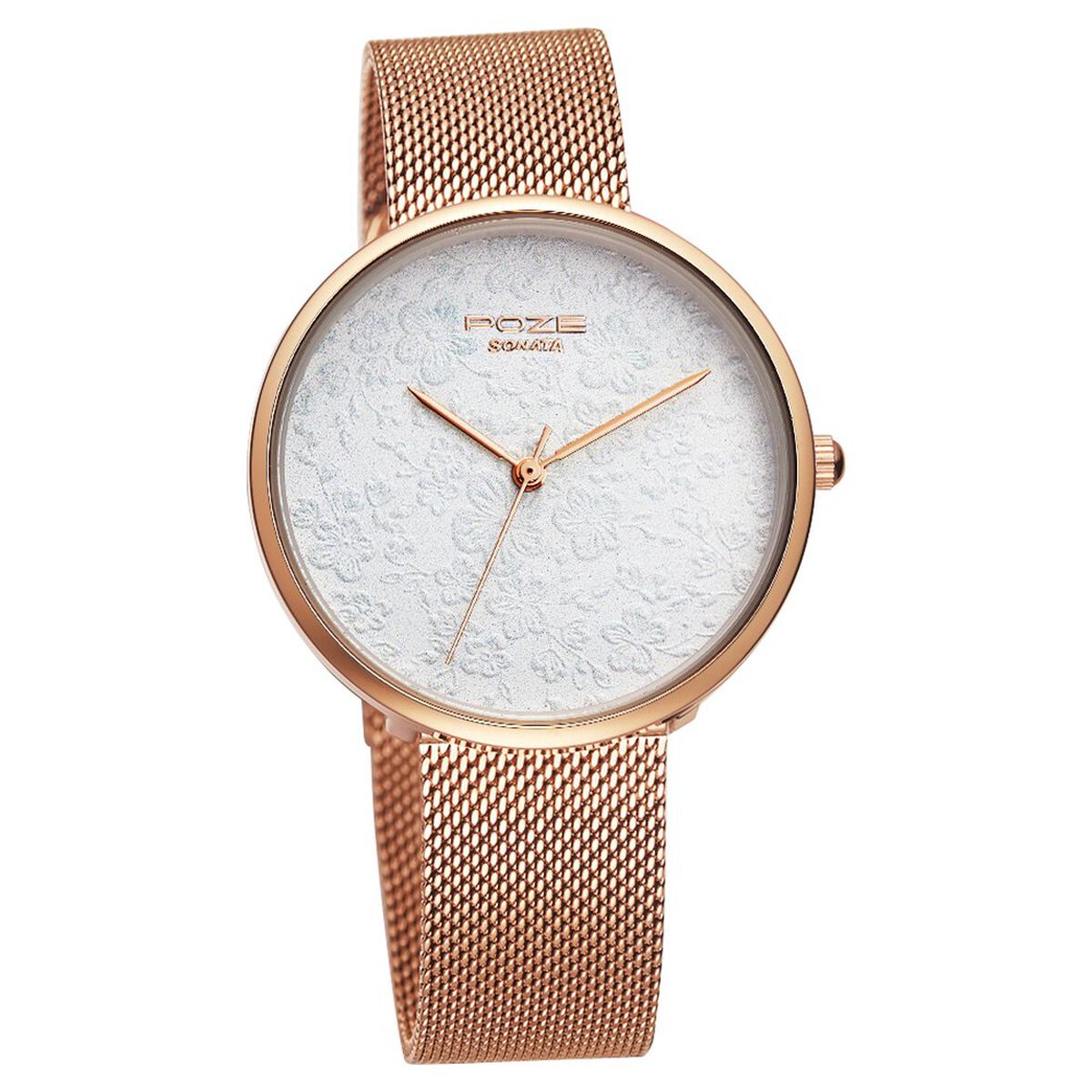 Poze by Sonata Quartz Analog White Dial Stainless Steel Strap Watch for Women 2