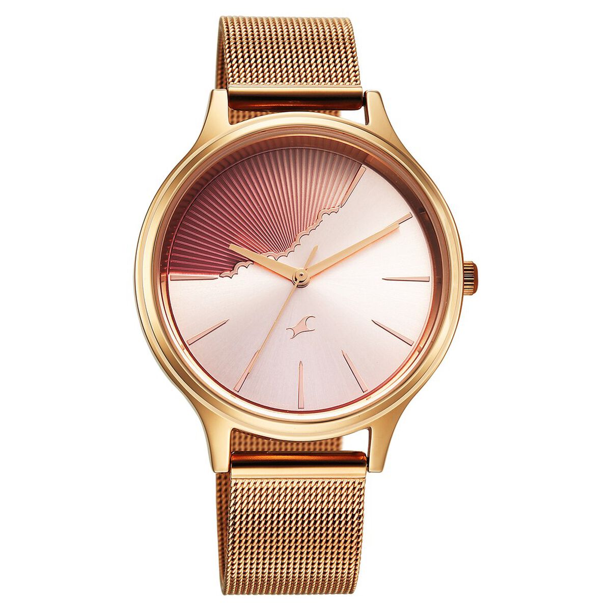 Fastrack Style Up Quartz Analog Pink Dial Rose Gold Colour Stainless Steel Strap Watch For Girls 2