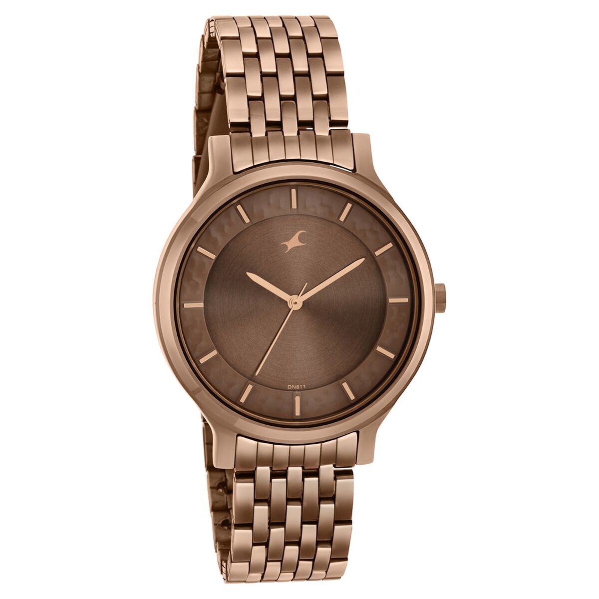 Fastrack Crush Quartz Analog Brown Dial Stainless Steel Strap Watch for Girls 2