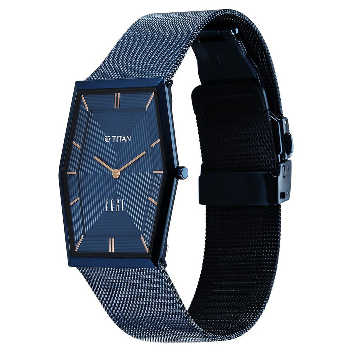 Titan Edge Whimsey Quartz Analog Blue Dial Blue Stainless Steel Strap Watch For Men 3
