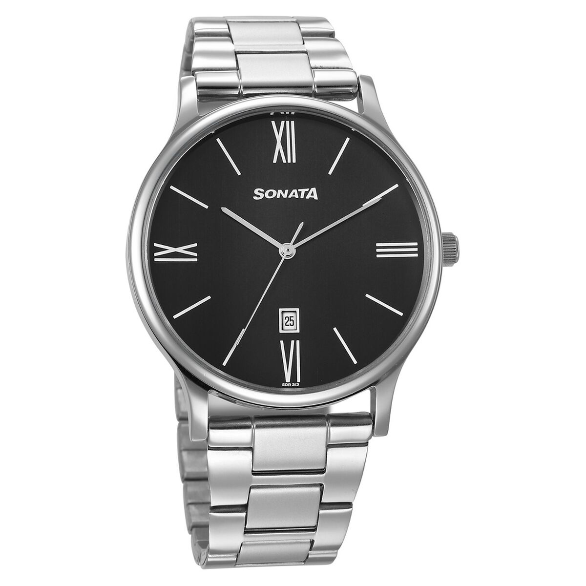 Sonata Aspire Quartz Analog with Date Black Dial Stainless Steel Strap Watch For Men 1