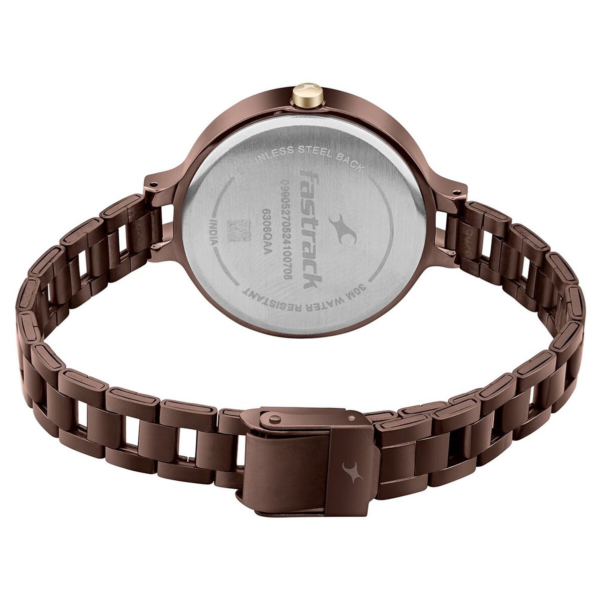 Fastrack MetaWe Quartz Analog Brown Dial Stainless Steel Strap Watch For Girls 5