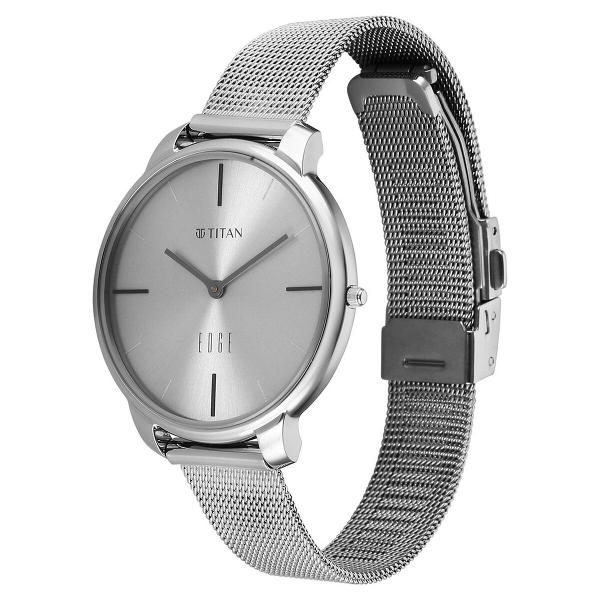 Edge Velora Quartz Analog Grey Dial Grey Metal Strap Watch For Women 3