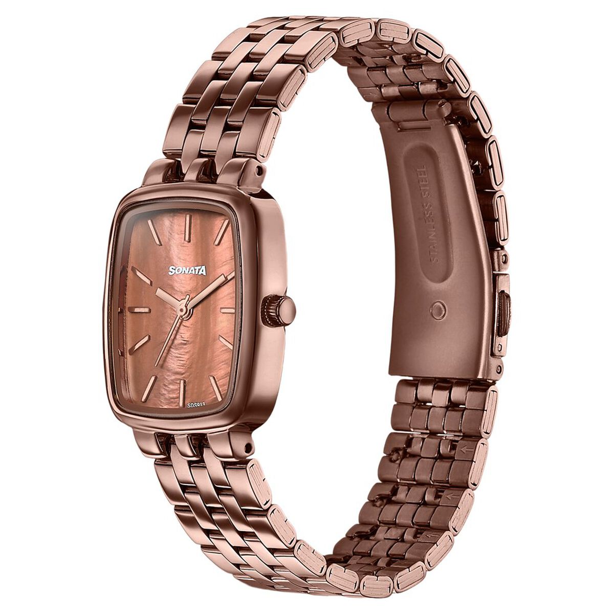 Sonata Festive Quartz Analog Brown Dial Brown Metal Strap Watch For Women 3
