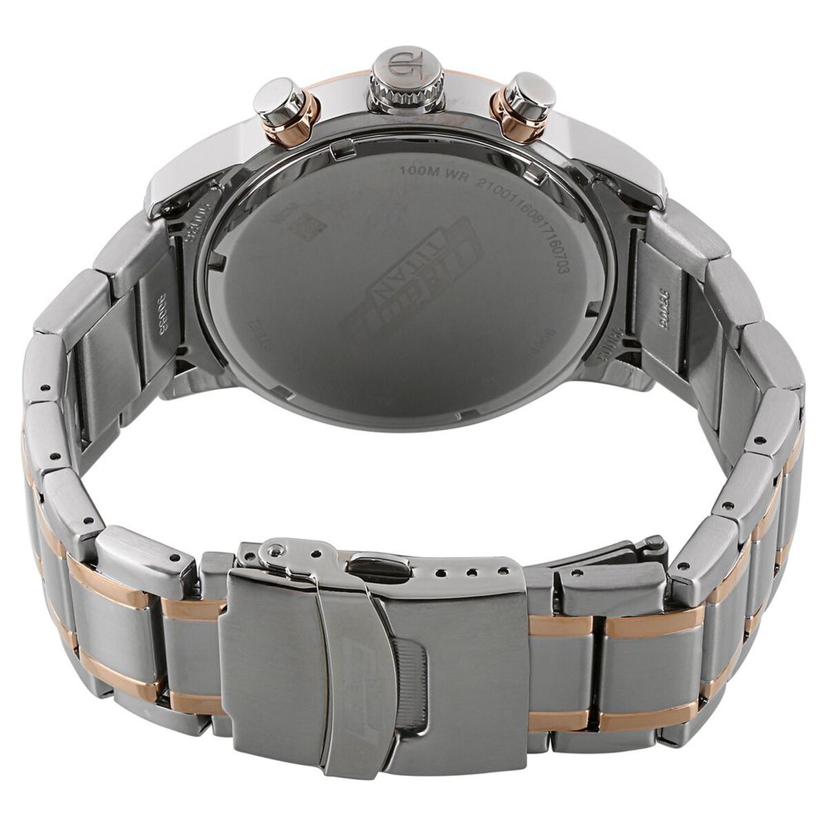 Titan Octane Quartz Chronograph White Dial Stainless Steel Strap Watch for Men 4