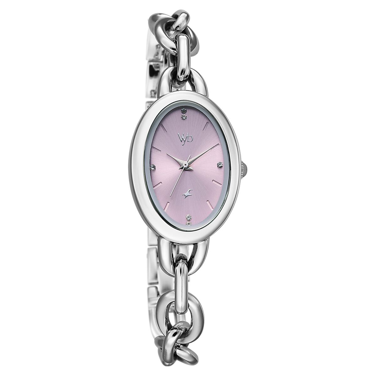 Vyb Manifester By Fastrack Quartz Analog Purple Dial Silver Metal Strap Watch For Girls 2