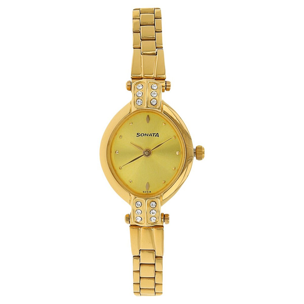 Sonata Quartz Analog Champagne Dial Stainless Steel Strap Watch for Women 1