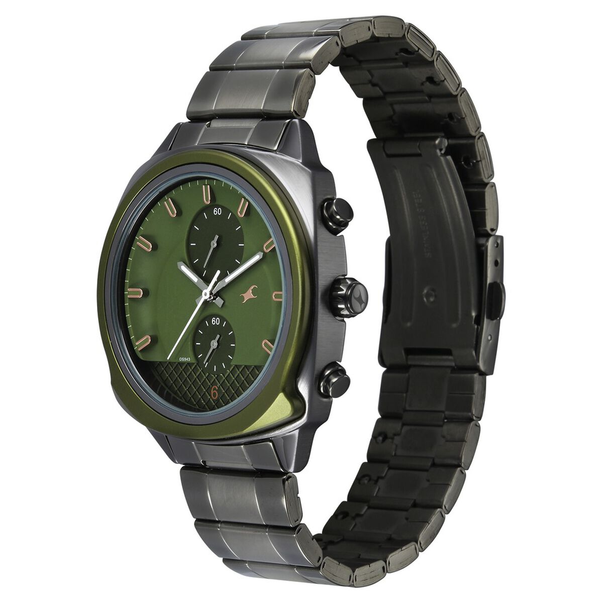 Fastrack Gelato Gunmetal chronograph watch with Pista green dial for Guys 5