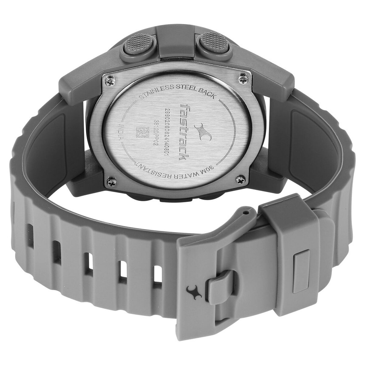 Fastrack StreetStyle Digital Grey Dial Grey Silicone Strap Watch For Guys 5