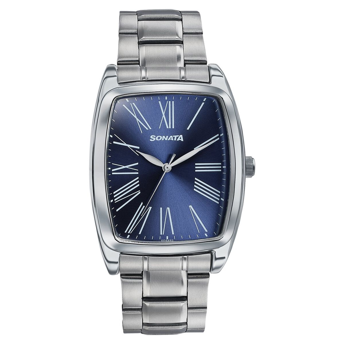Sonata Ascent Blue Tonneau Watch with Metal Bracelet 1