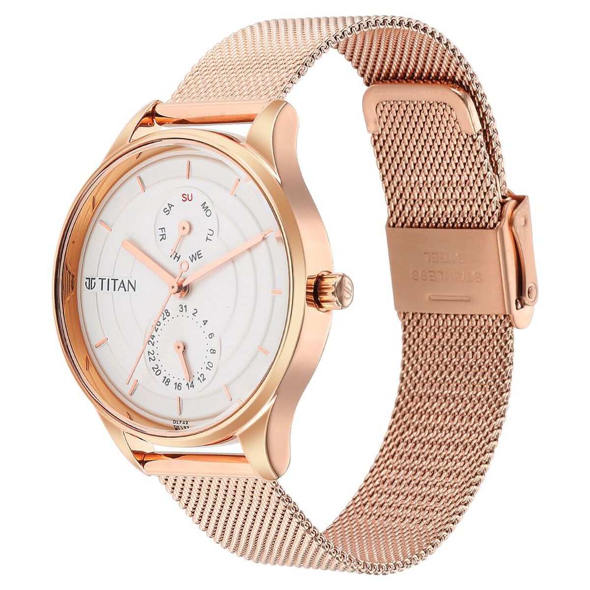 Titan Neo Workdays Silver Dial Quartz Multifunction Stainless Steel Strap watch for Women 3