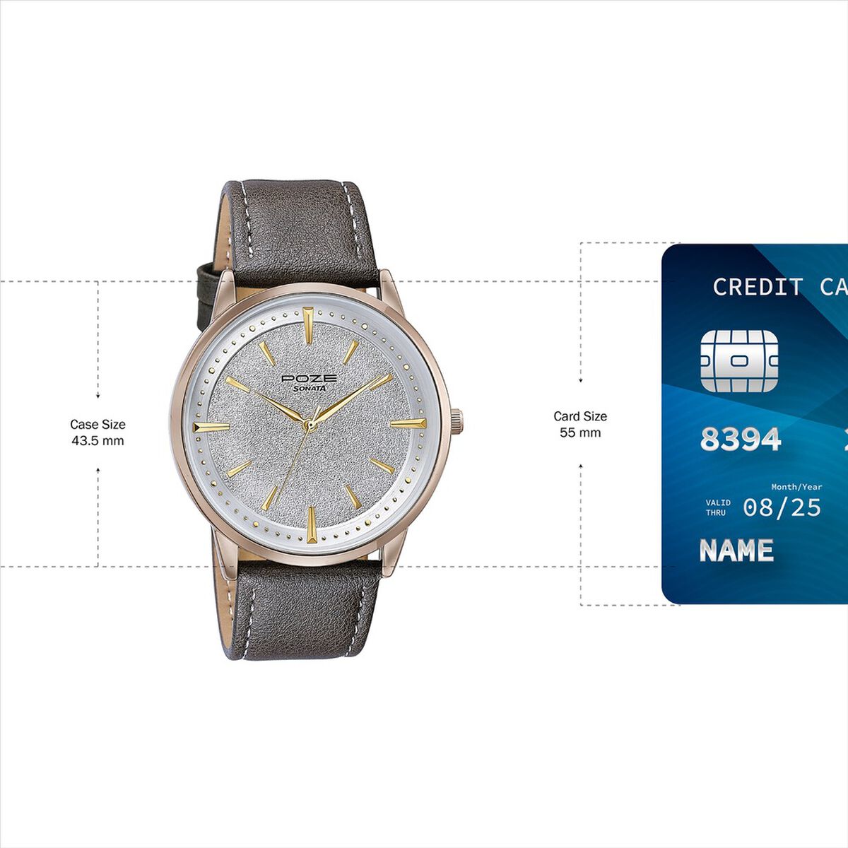 Sonata Poze Quartz Analog White Dial Leather Strap Watch For Men 4