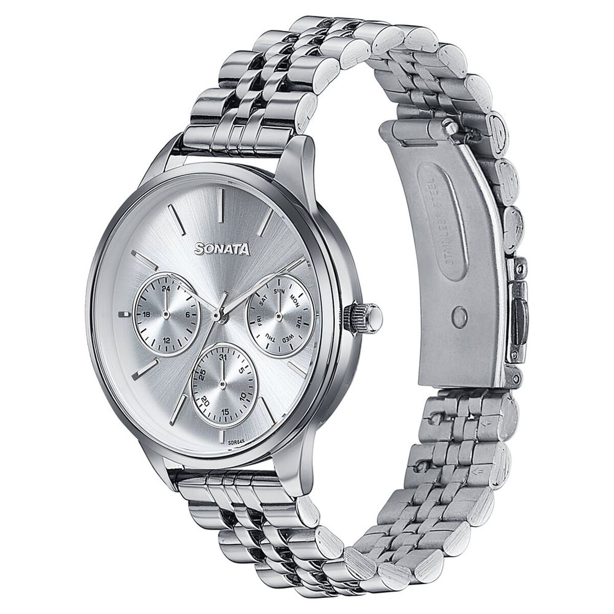 Sonata Wedding Edit Quartz Multifunction Silver Dial Stainless Steel Strap Watch For Women 4