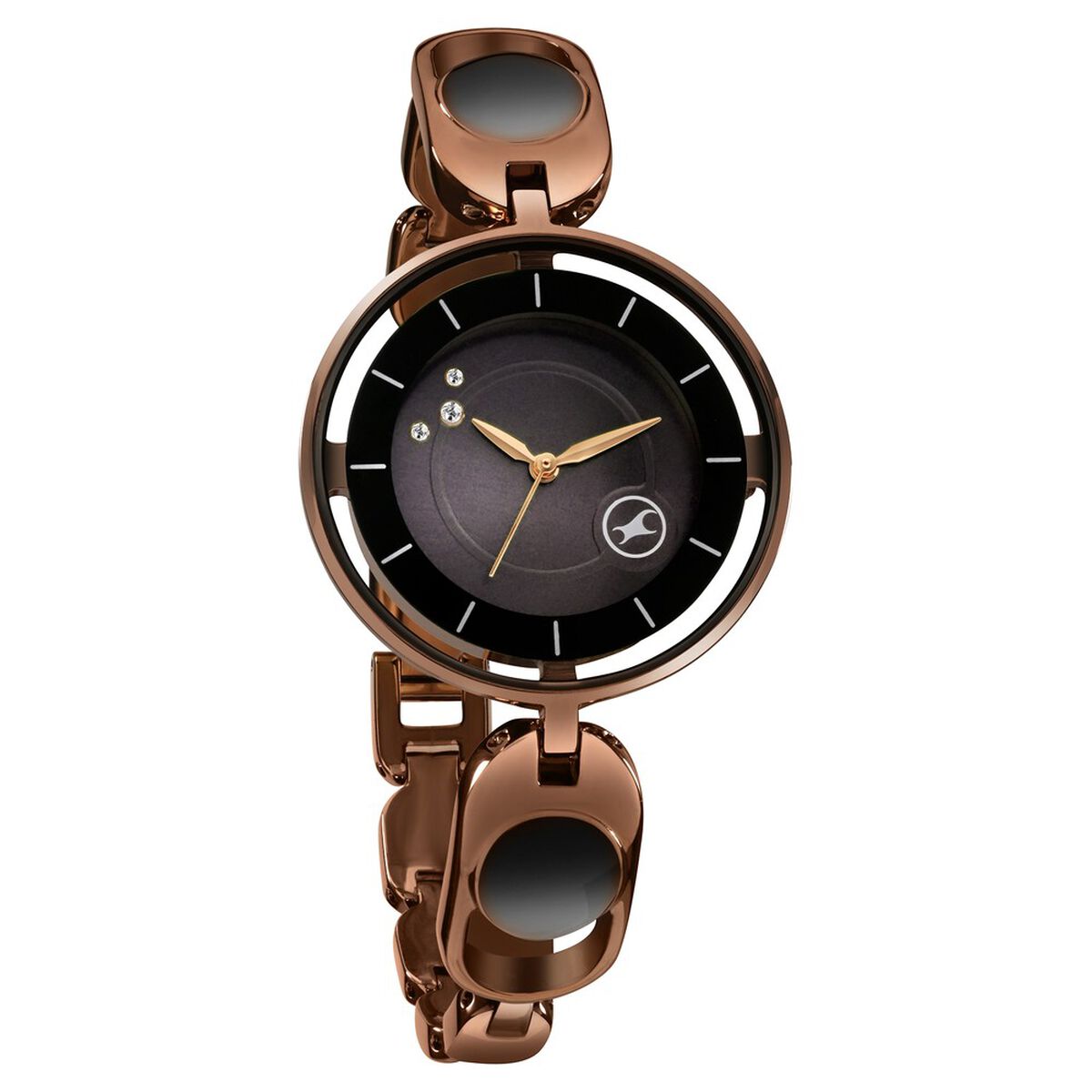 Fastrack Pulse Quartz Analog Black Dial Metal Strap Watch For Girls 2