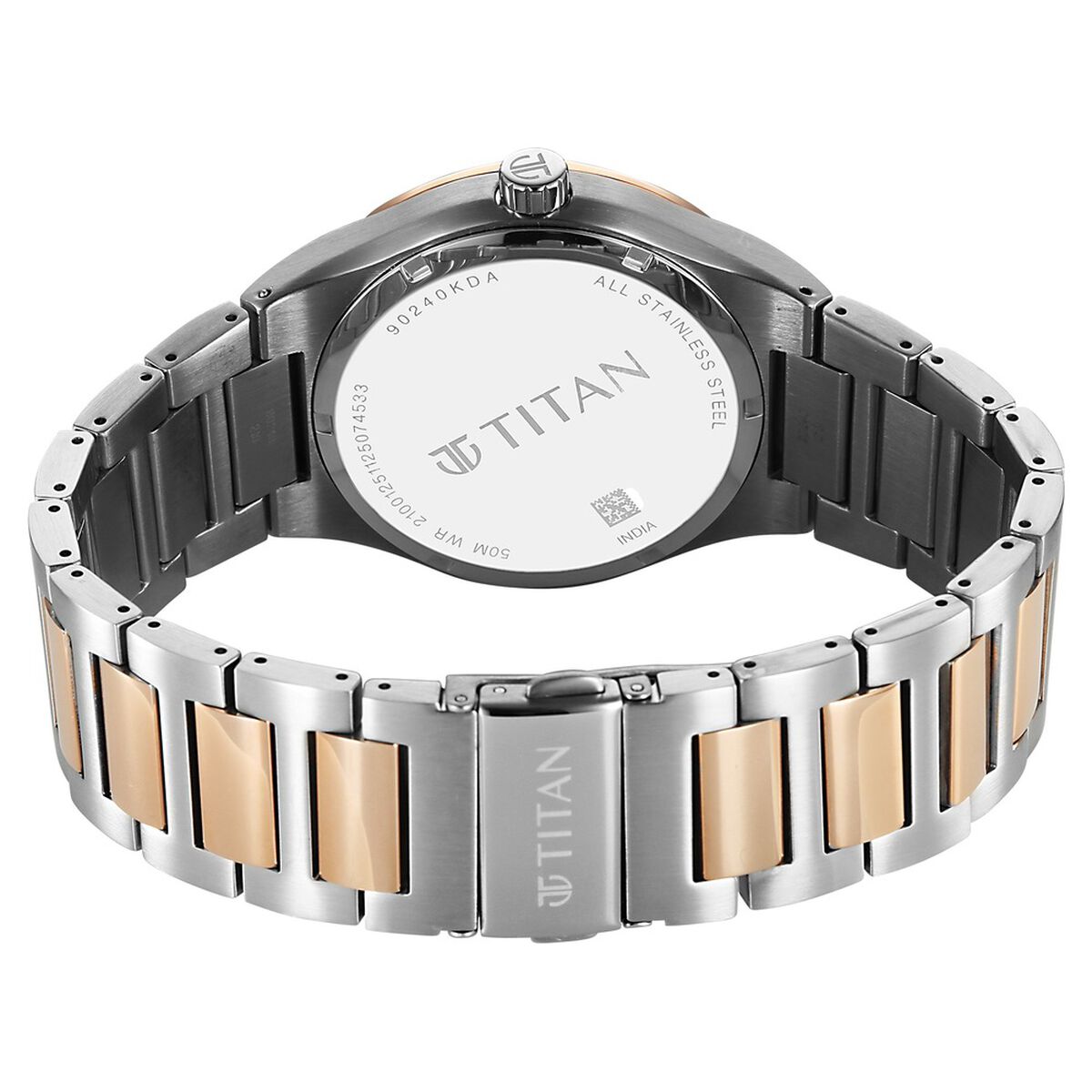 Titan Regalia Marque Analog with White Dial Rose Gold Dual Tone Stainless Steel Strap Watch for Men 5