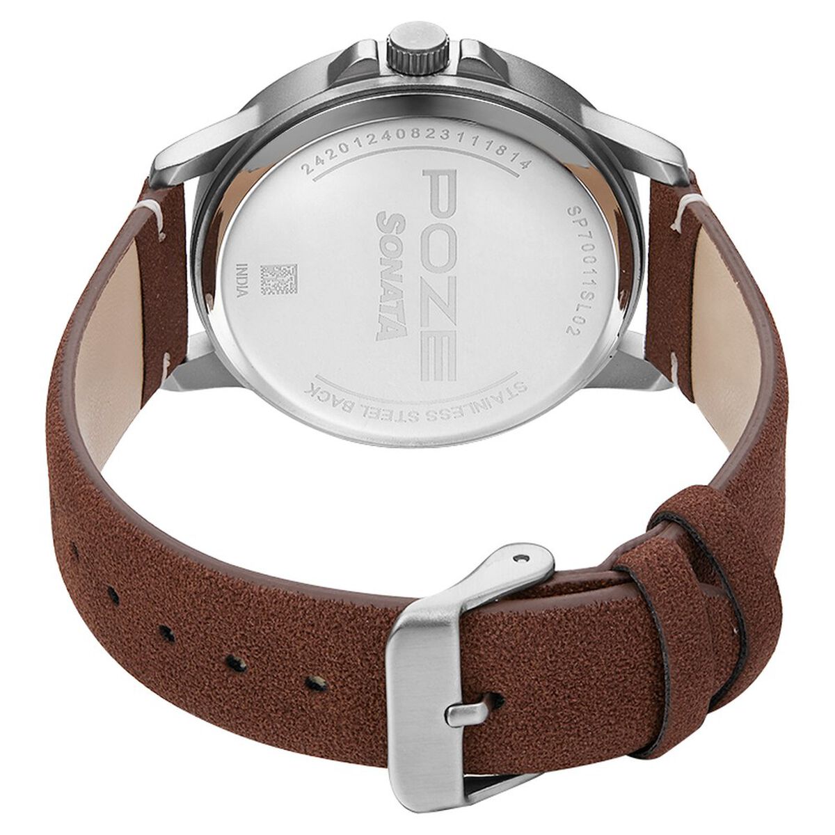 Poze by Sonata Quartz Analog Green Dial PU Leather Strap Watch for Men 5