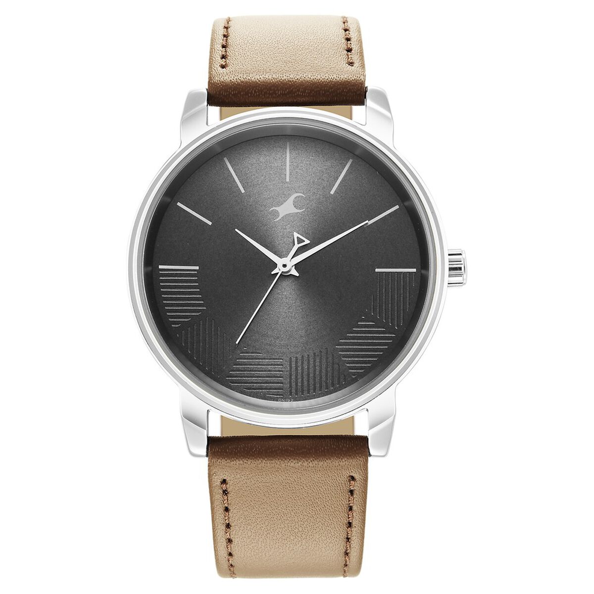Fastrack Stunners Quartz Analog Grey Dial Brown Leather Strap Watch For Guys 2