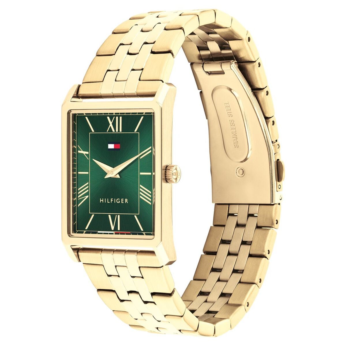 Tommy Hilfiger Quartz Analog Green Dial Golden Stainless Steel Strap Watch For Men 2
