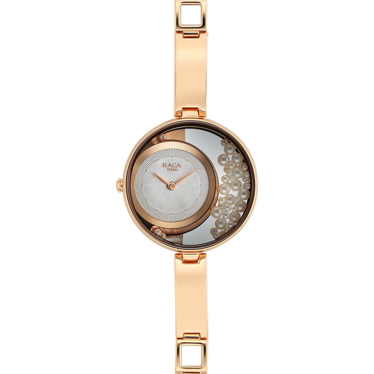 Titan Raga Power Pearls Quartz Analog White Dial with loose pearls Metal Strap Watch for Women 4