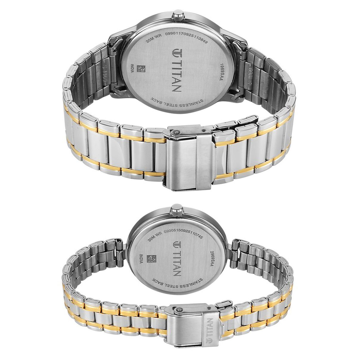 Titan Bandhan Eternal Pair Analog with Silver Dial Dual Tone Stainless Steel Strap Watch for Couples 5