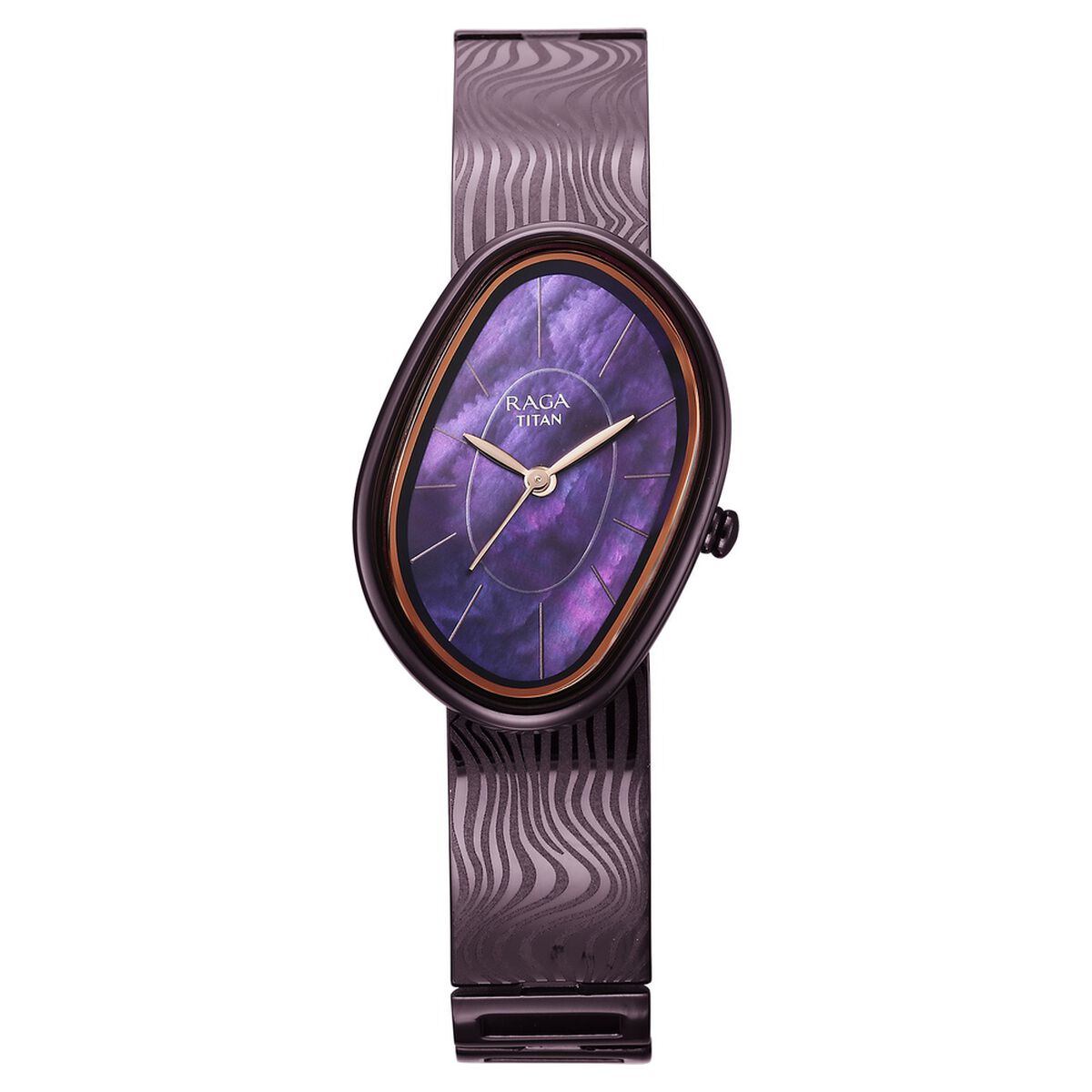 Titan Raga Sierra Quartz Analog Prune - Purple Dial Prune - Purple Metal Strap Watch For Women 1