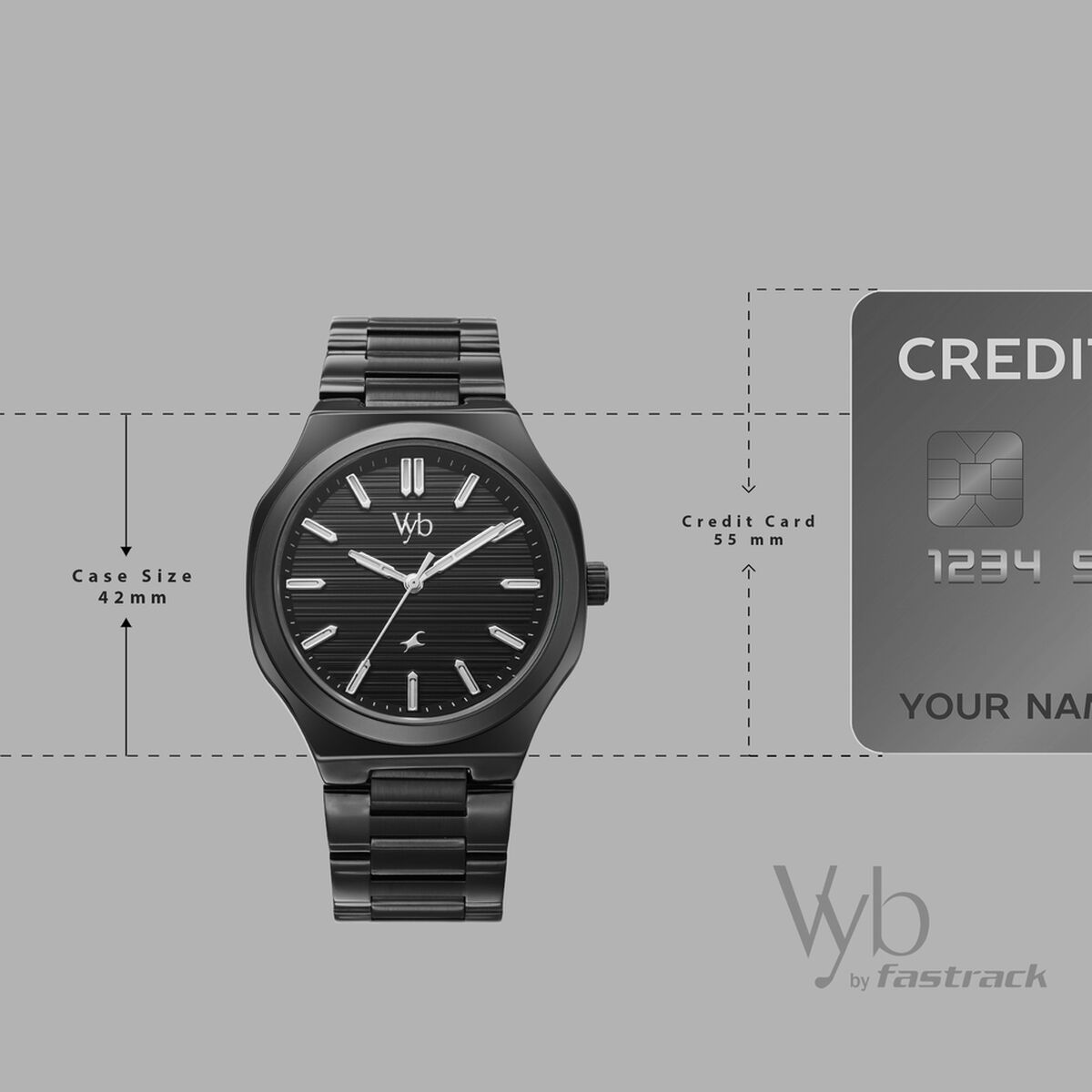 Vyb Horizon By Fastrack Quartz Analog Black Dial Black Stainless Steel Strap Watch For Guys 4