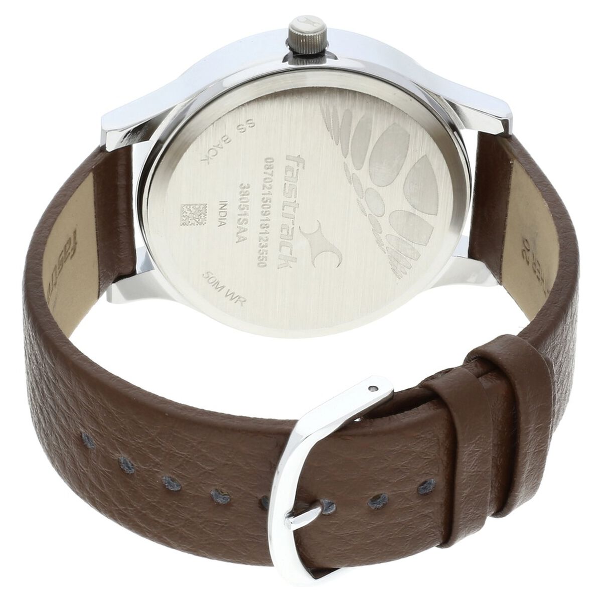 Fastrack Bold Quartz Analog White Dial Leather Strap Watch for Guys 5