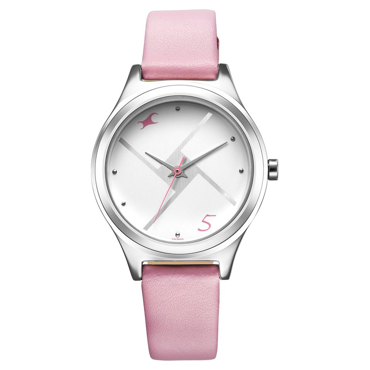 Fastrack Stunners Silver Dial Leather Strap Watch for Girls 1