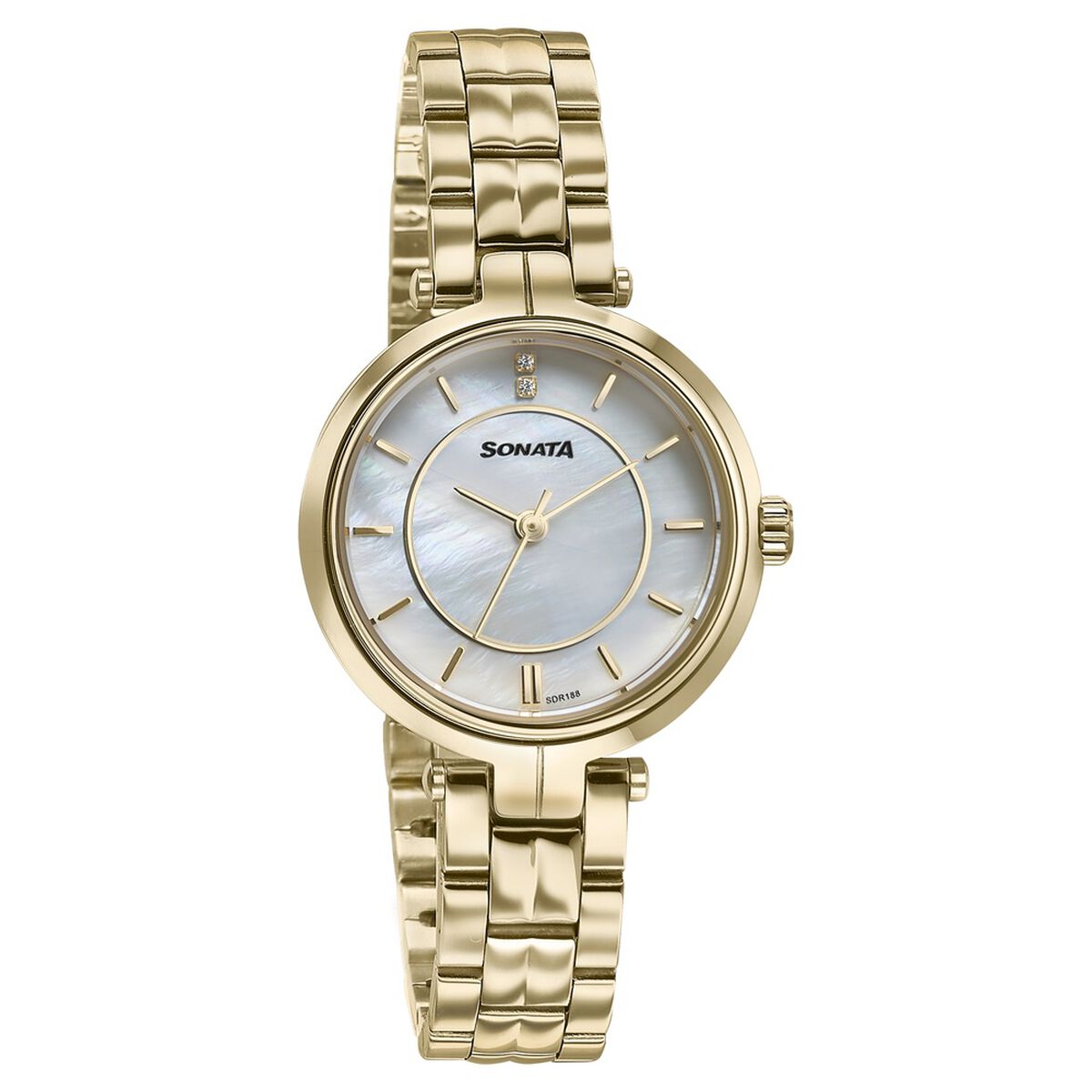 Sonata Wedding Quartz Analog Off White Dial Stainless Steel Strap Watch For Women 2