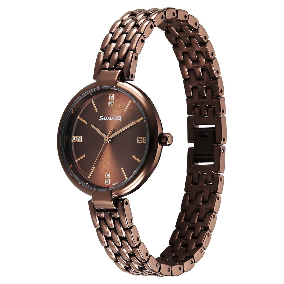 Sonata Festive Quartz Analog Brown Dial Metal Strap Watch For Women 2