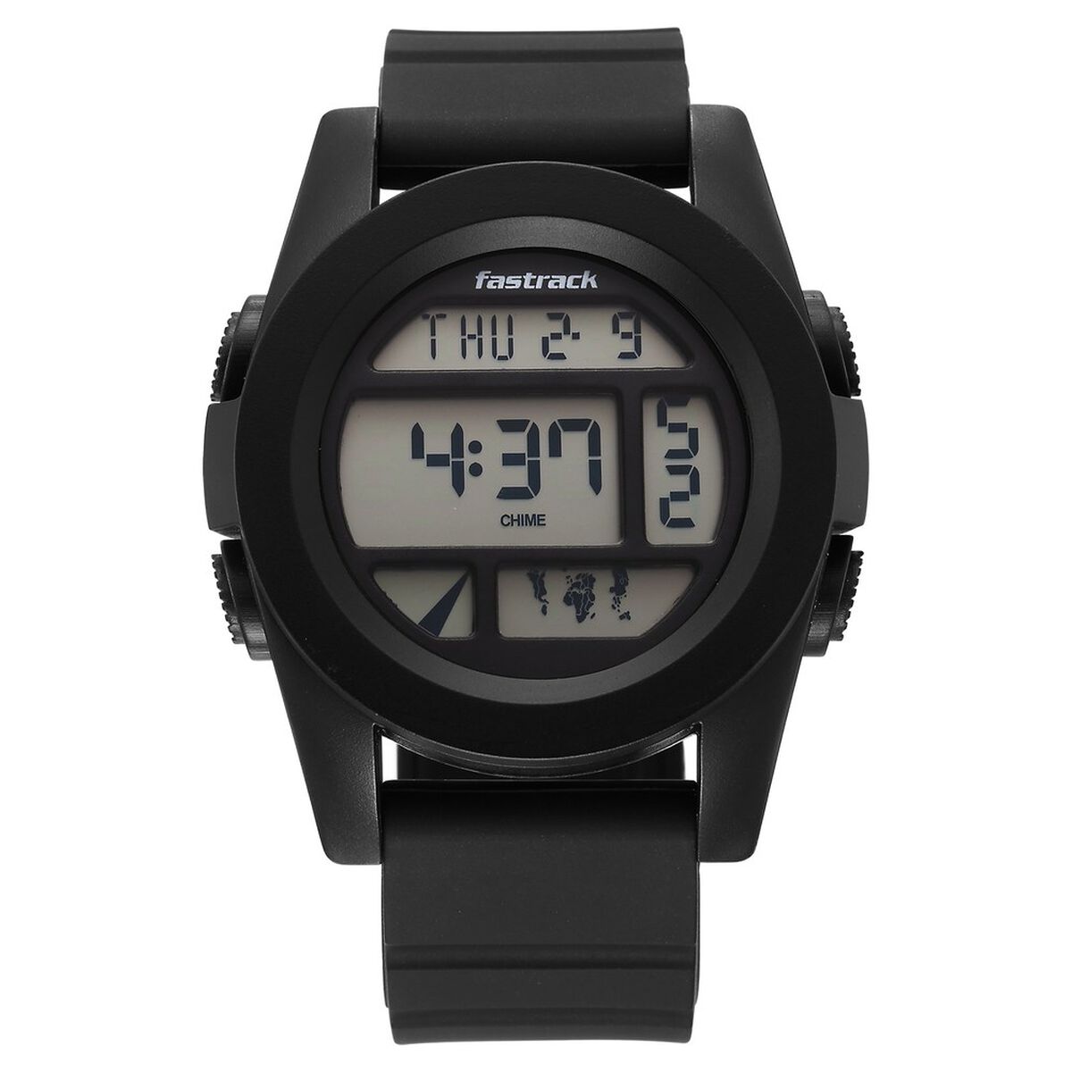 Fastrack StreetStyle Digital Black Dial Black Silicone Strap Watch For Guys 1