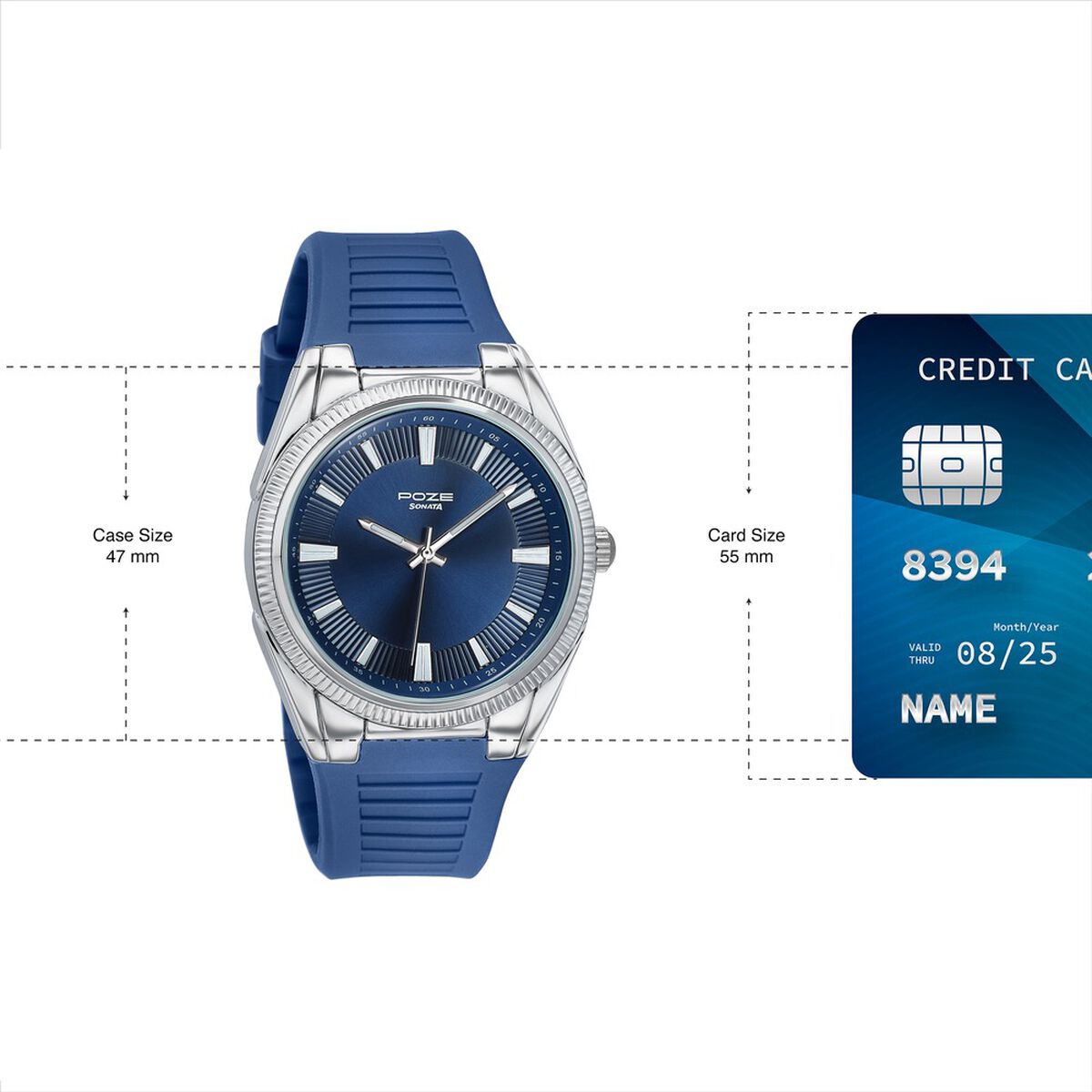 Poze By Sonata Quartz Analog Blue Dial Blue Silicone Strap Watch For Men 4